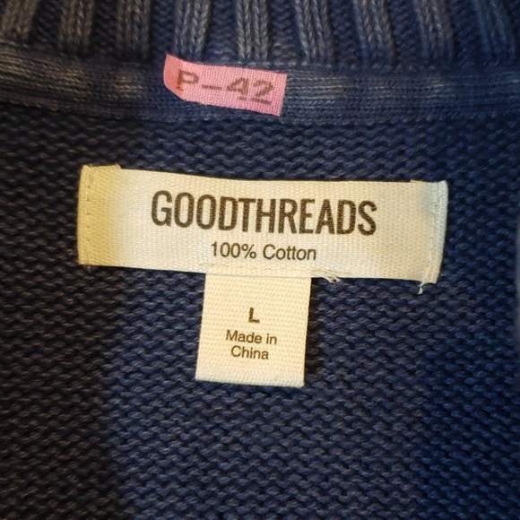 GOODTHREADS long sleeve quarterzip pullover SZ L - Picture 4 of 6